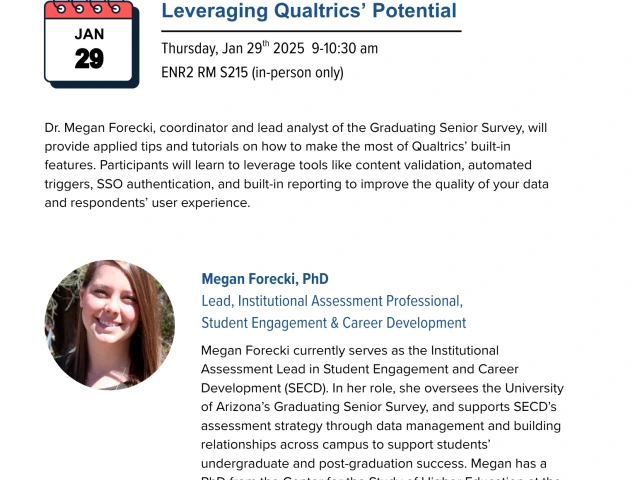 Flyer including all of the information listed in the above section (event title, time, date, location, summary, and speaker)